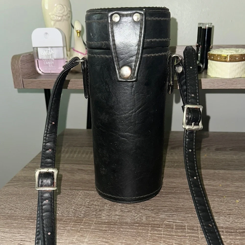 Black Leather Camera Lens Case